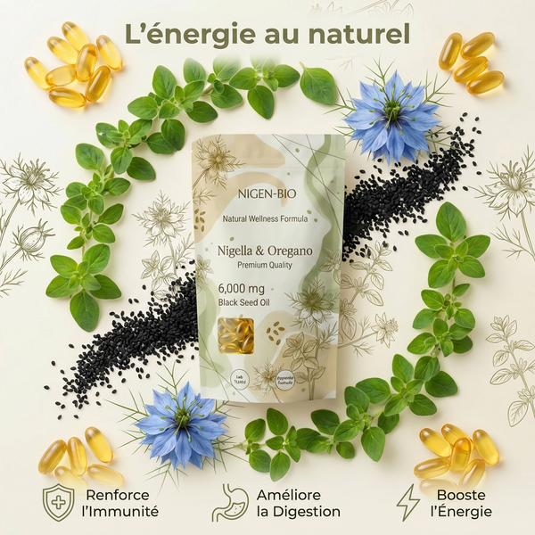 Gélules Huile de Nigelle & Origan | Digestion, Immunité, Énergie | Nigen-Bio